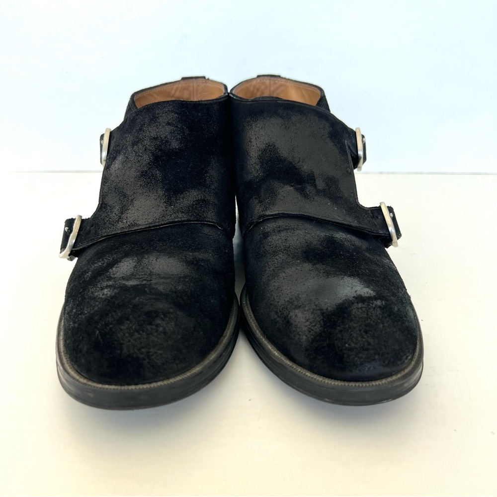 JIMMY CHOO Men Black Double Monk Strap Waxed Suede Leather Chukka Boots Sz 42 - Picture 4 of 16